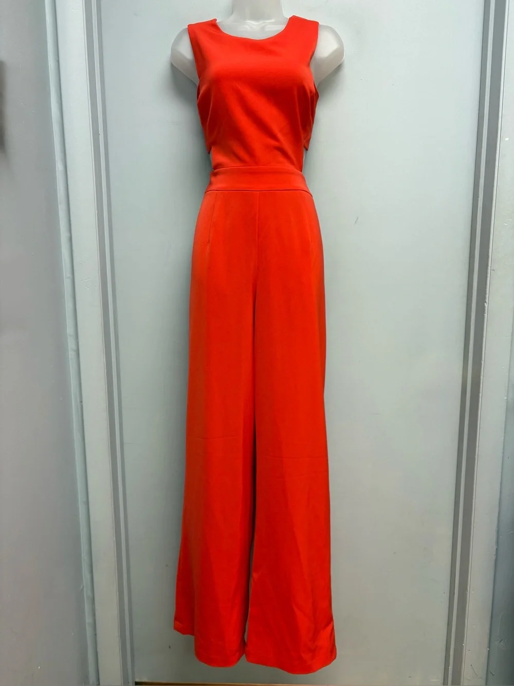 Express Orange Cutout Wide Leg Jumpsuit NWT Size 10 - Picture 3 of 13